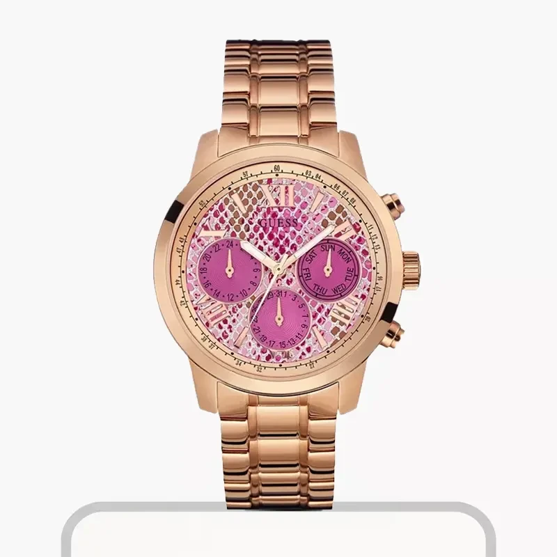Guess Sunrise Multi-function Pink Dial Ladies Watch- W0330L14